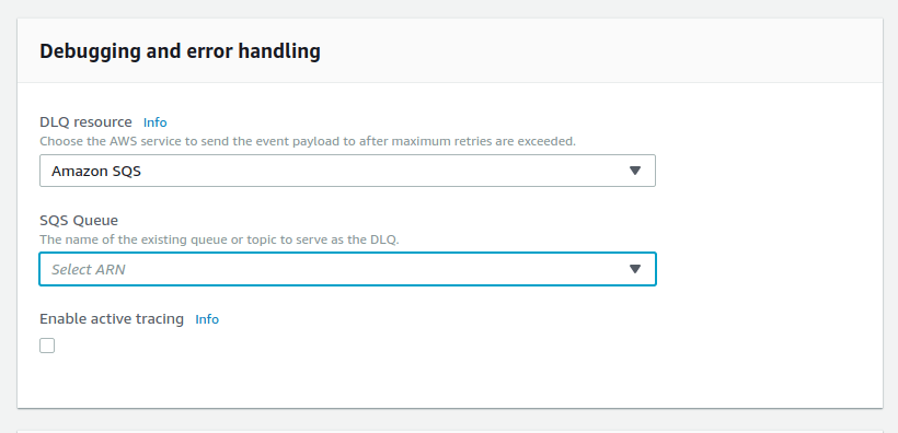 You can configure a dead letter queue in the console for the function.